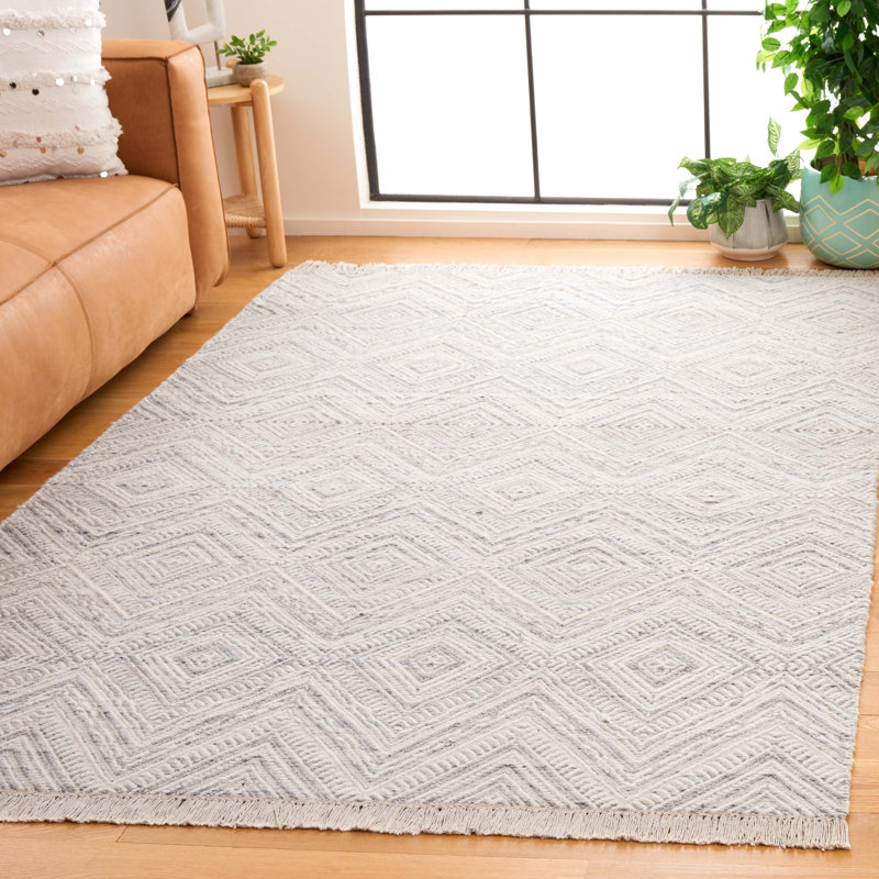 Kondrad Flatweave Wool And Cotton Geometric Rug, Rectangle 5' x 8'