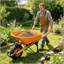Chariot à deux roues en acier pour jardin vert 15 pouces-129224148
