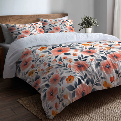 Ensemble d'édredon pour filles 6 pièces - Jardin botanique avec taies décoratives et coussins décoratifs