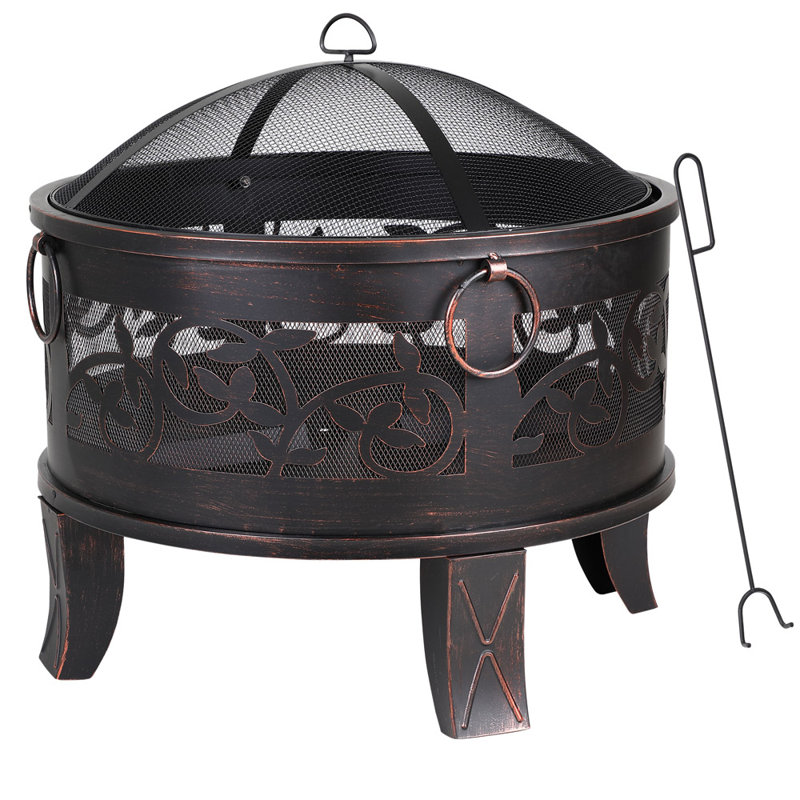 Ovard Round Steel Charcoal Smokeless Fire Pit