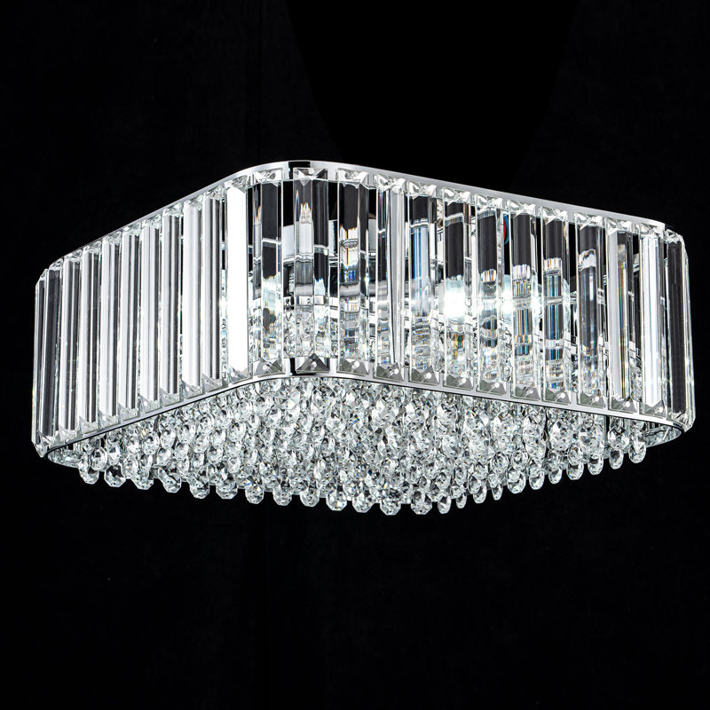 Plafonnier encastré carré à 4 lumières Irenej, Chrome