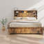 Lit Queen spacieux en bois avec tête de lit de rangement multifonctionnelle, design moderne, usage domestique