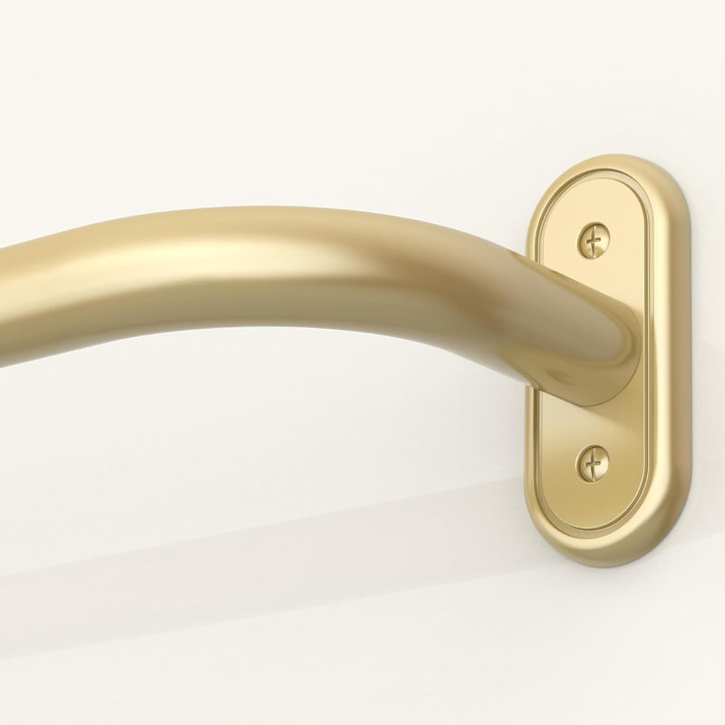 Tringle à rideau enveloppante ajustable de 1 po de diamètre robuste, or, 48 à 84 po, Doré, 48" - 84"