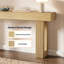 Console 63 pouces à cannelures japonaises 63 "en chêne naturel, canapé et table d'entrée-182209062