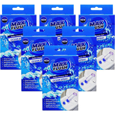Automatic Toilet Cleaner Gel 45Ml Ocean Spray Toilet Freshener Block Limescale Prevention Gel Dispenser Long Lasting Bathroom Hygiene Up To 6 Weeks (Pack Of 6)
