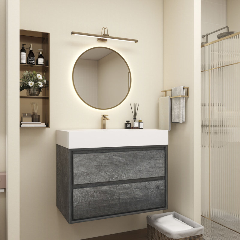 Base de meuble-lavabo 36 po Victoria, Chêne fumé