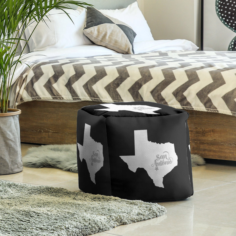 Repose-pieds cube san antonio texas, Noir / gris clair