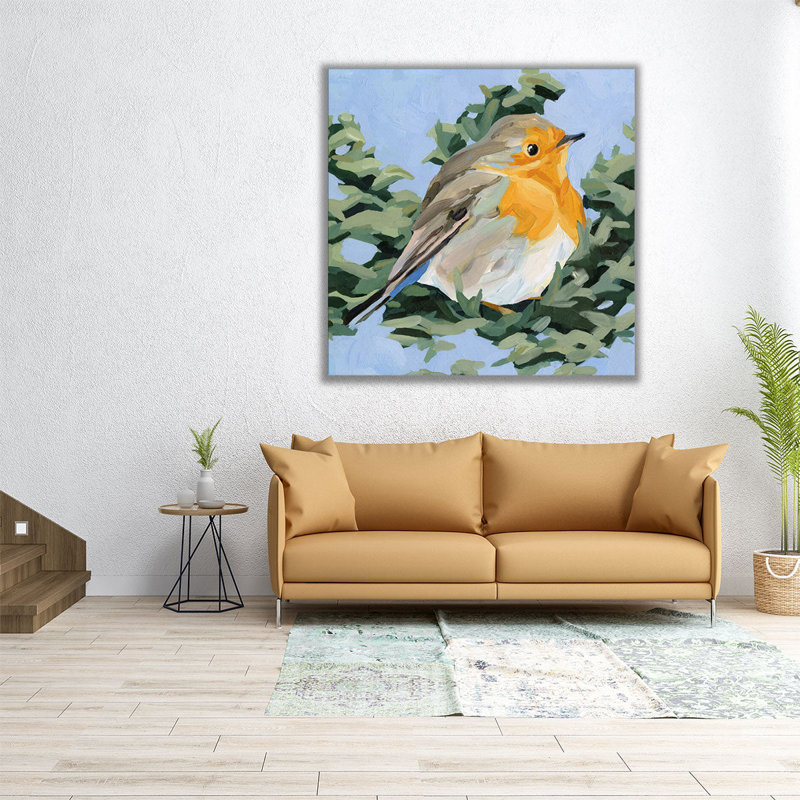 «Painterly Bird I», reproduction d'art sur toile, H 12 po x l 12 po