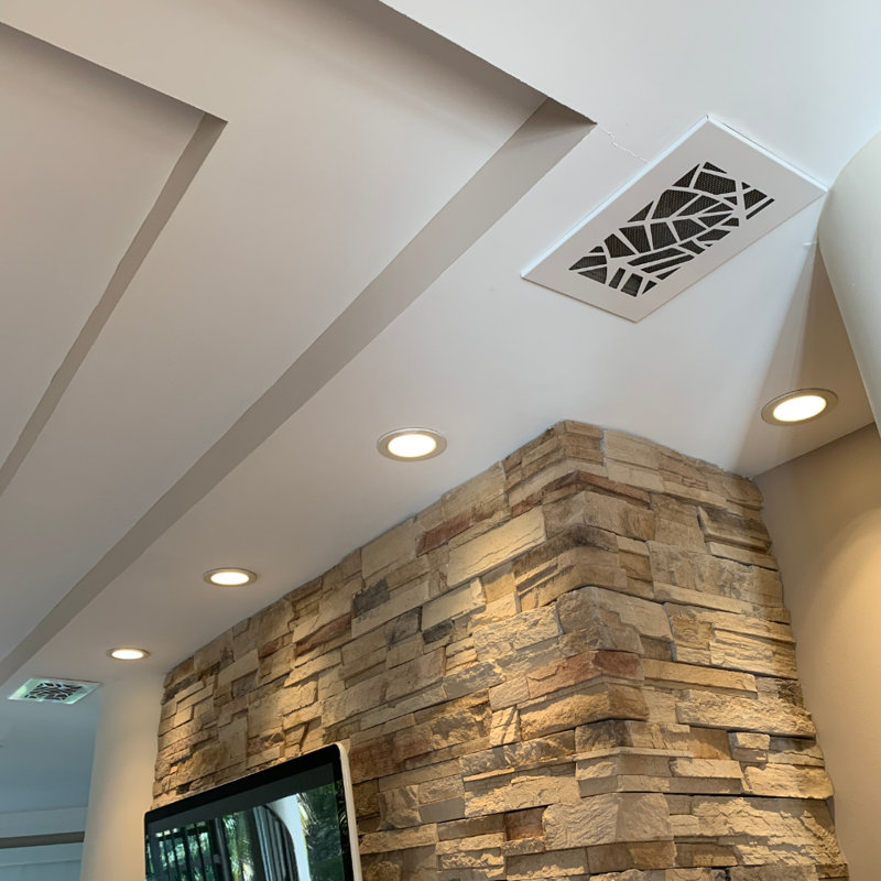 Registre de mur et de plafond en métal motif tropical, H 0,25 po x L 12 po x l 6 po
