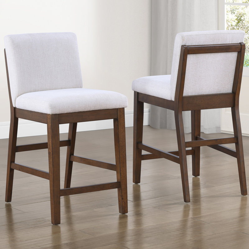 Chaise de comptoir rembourrée en bois massif Canton