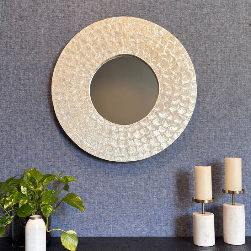 Panguitch Round Capiz Mirror, 27" x 27"