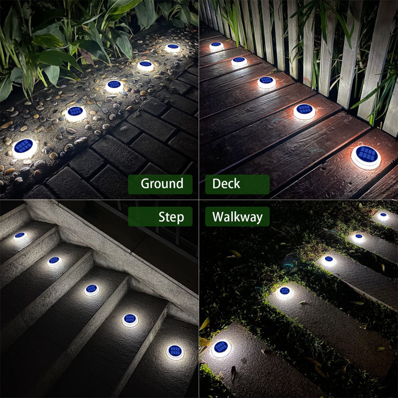 White Solar Powered LED Deck Light Kit, 6 Pack