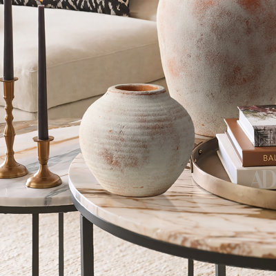 Vase de table rustique fait à la main en terre cuite de 8,3 po Tova Lainie