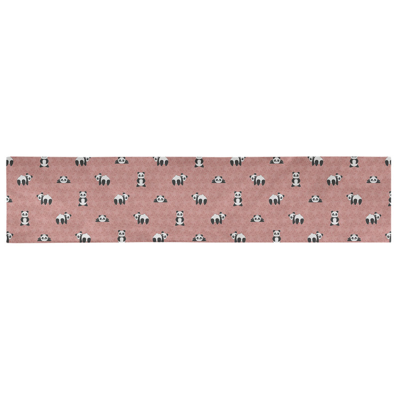 Chemin de table géométrique avicia, 91,5 po x 17,5 po, Rouge, Coton