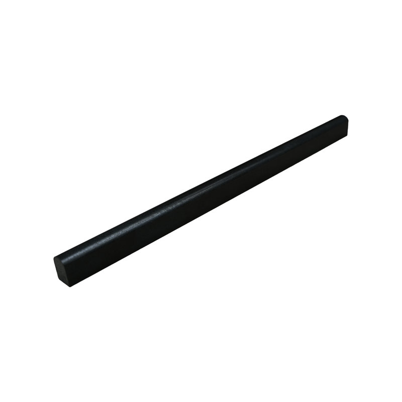 12" X 0.5" Marble Pencil Liner Tile Trim, Basalt