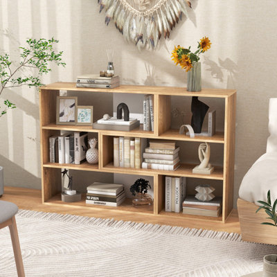 Separable Bookshelf Floor Standing Display Home Organizer with Open Shelving, Anti Tipping 