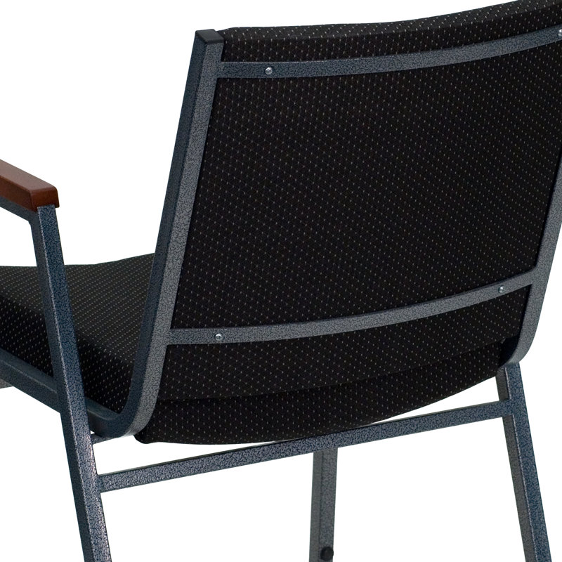 Hercules Series Black Dot Fabric Stacking Reception Chair with Arms