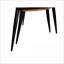 Ensemble de tables basses contemporaines peu encombrantes, 2 pièces en métal Tables gigognes en bois massif (naturel / noir)