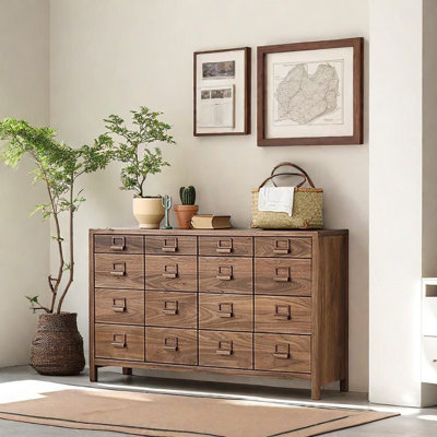 Vintage Back Walnut Accent Cabinet