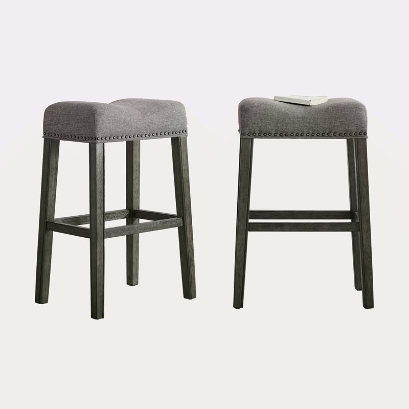 Ensemble de 2 tabourets de bar rembourrés à dossier 3 pièces