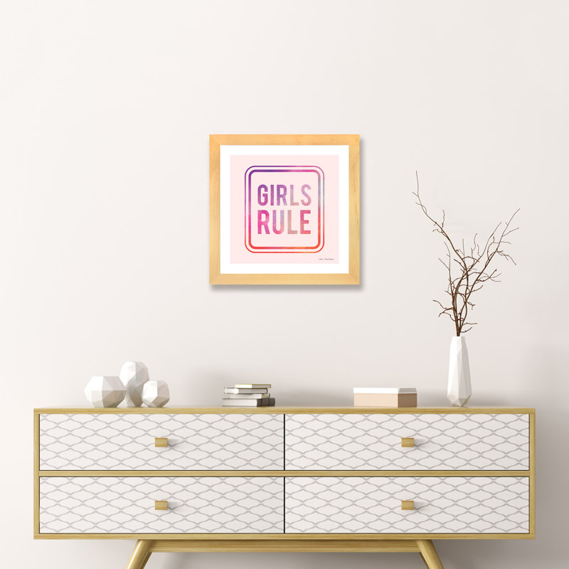 Filles, règle, Papier avec cadre beige, Blanc, H 16 po x l 16 po x p 1 po