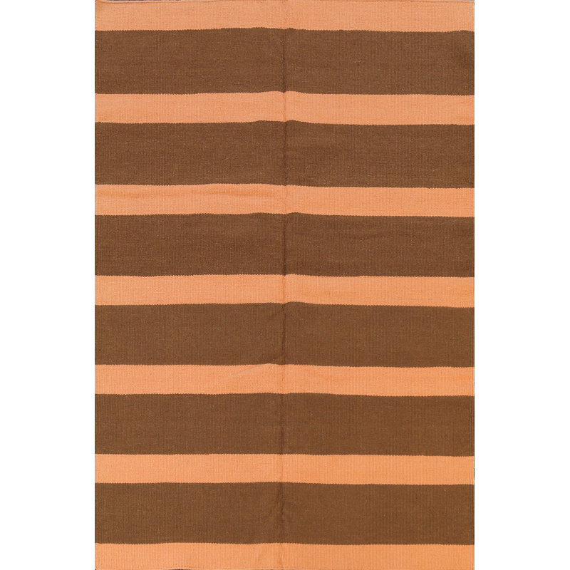 Tapis oriental rayé kilim moderne tissé à la main 6 x 9