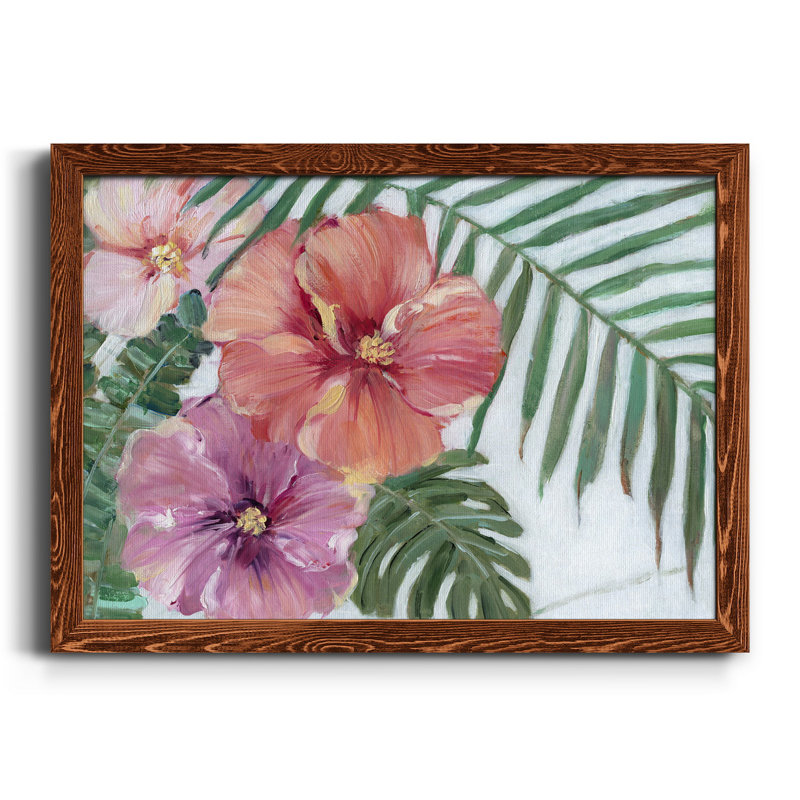 Blooming Hibiscus - Reproduction d'art sur toile encadrée, H 24 po x l 18 po x P 1,5 po, Toile avec cadre érable