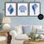 Ensemble de cadres flottants 3 pièces Blue Chinoiserie Seashells, design par Courtney Prahl-2023981199-2023981426