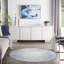 Tapis géométrique bleu / blanc-1446938391