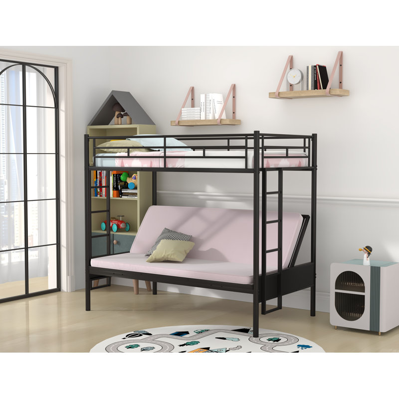 Lit superposé simple au dessus d'un lit double Elba Kids