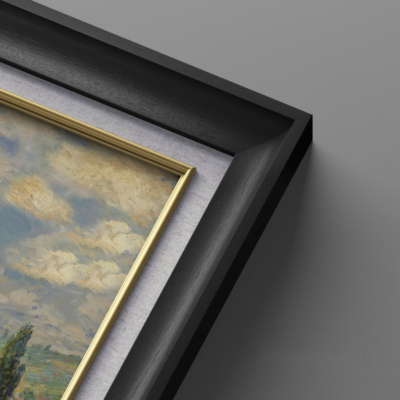 Ensemble de 2 œuvres d'art encadrées de qualité supérieure sur toile de qualité supérieure avec cadre de 26 po x 36 po, Noir