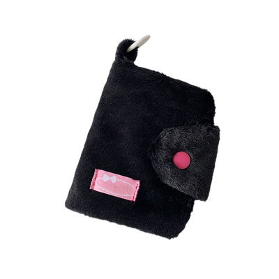Backpack Uncomplicated Lint Keychain Wallet Snap Button Mini Purse Distinctive Solid Color Card Holders For Student Portable Earbud Bag With Ring