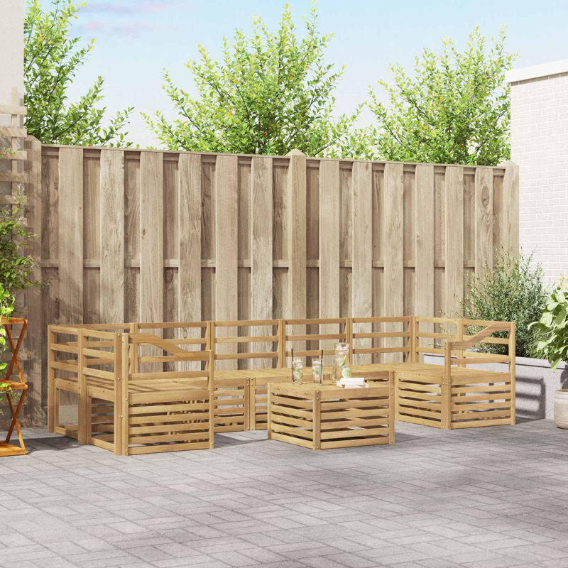  Outdoor Sofa Set 8 pcs Solid Acacia Wood Sectional Garden Furniture