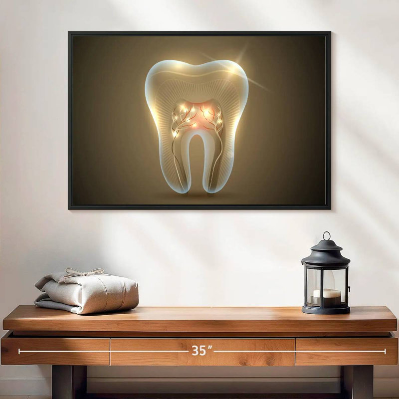 Shining Tooth, 25" X 17", Floating Frame Black