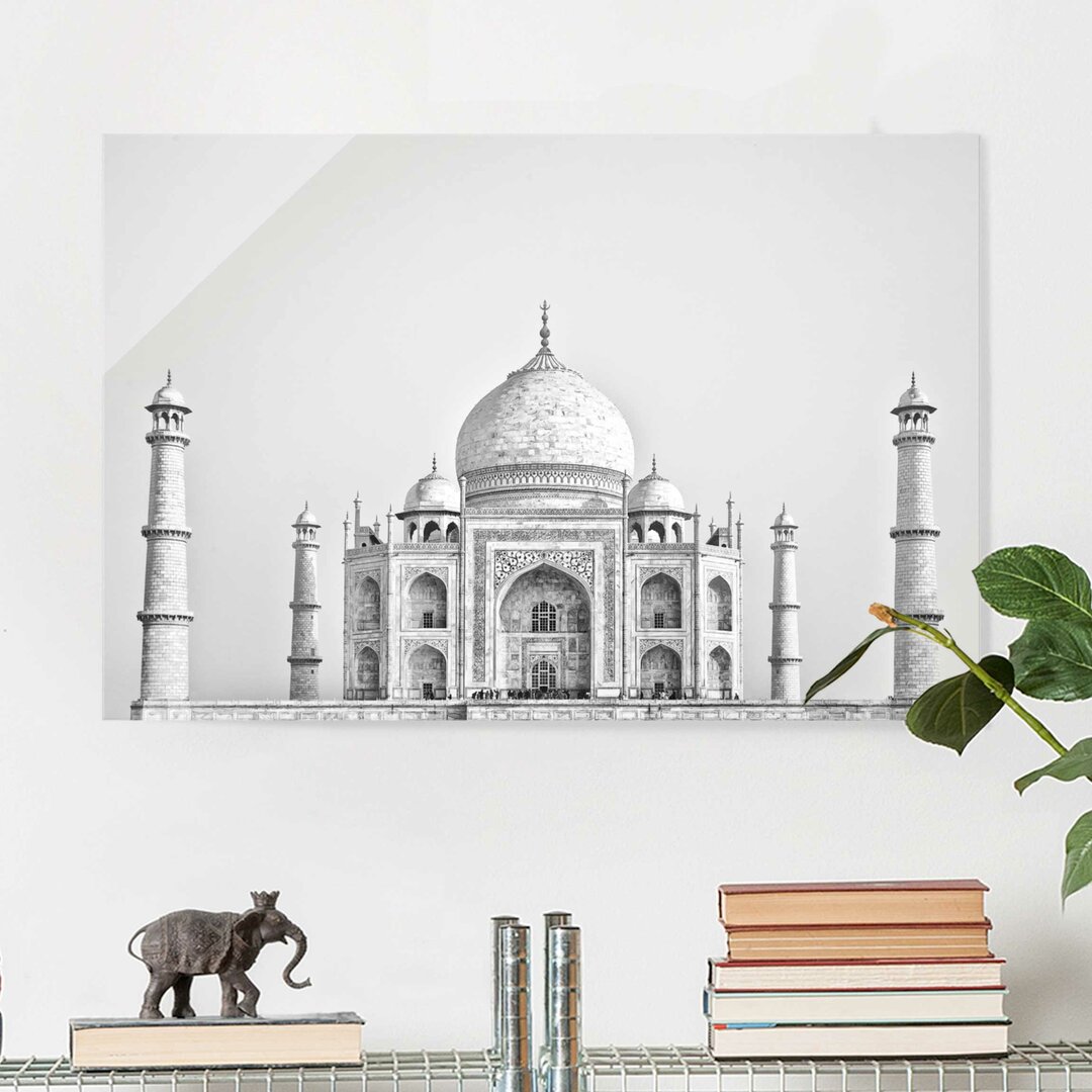 Glasbild Taj Mahal Grau