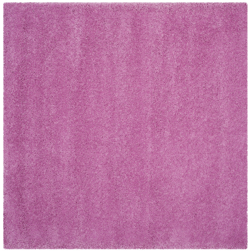 Tapis rose à poils longs Vandoren, Carré 6 pi 7 po