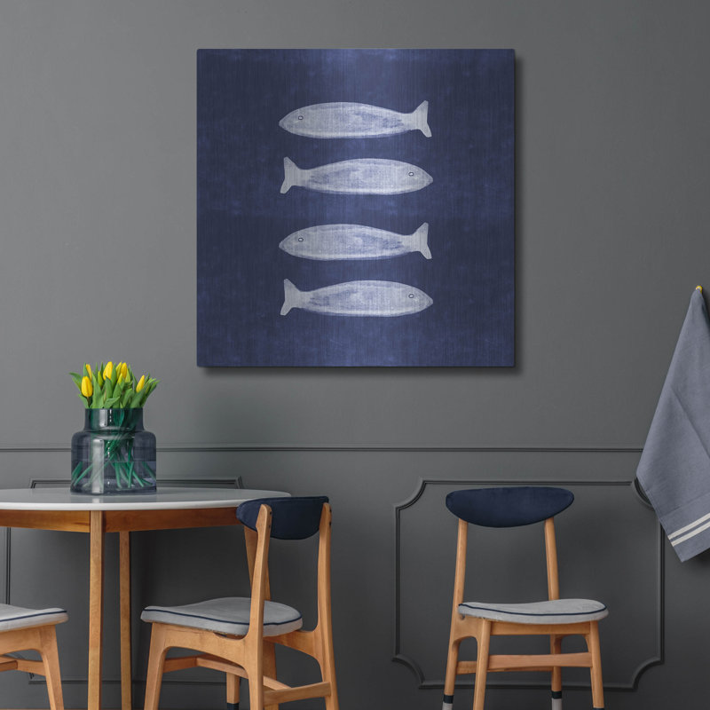 «Indigo Fish» par Linda Woods, H 36 po x l 36 po