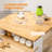 2-Level Rubber Wood Kitchen Island In White With Drawers And Adjustable Shelves - Storage Cabinet For Table Storage, Top