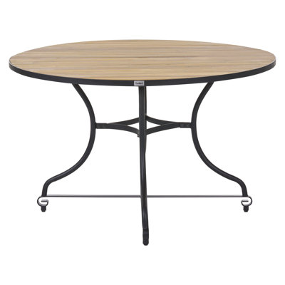 Cecilija Round Acacia Solid Wood Steel Outdoor Dining Table - 120 cm W 120 cm D