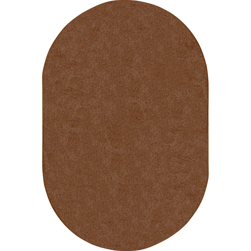 Tapis brun tissé à la machine, Ovale 12 pi x 7,5 pi