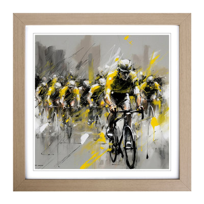 Tour De France Gestural Art - Single Picture Frame Print on Wood
