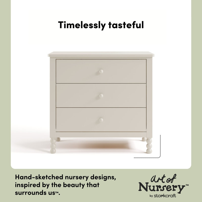 Rio 3 Drawer Chest With Changing Topper, Frosted Oat