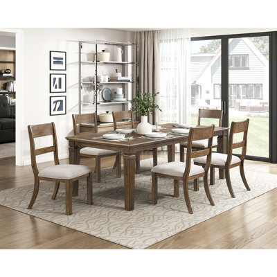 Table de salle à manger contemporaine avec rallonge brun clair mobilier de salle à manger classique durable 1pc