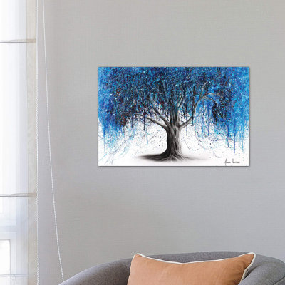 Blue Midnight Tree by Ashvin Harrison - Wrapped Canvas Print