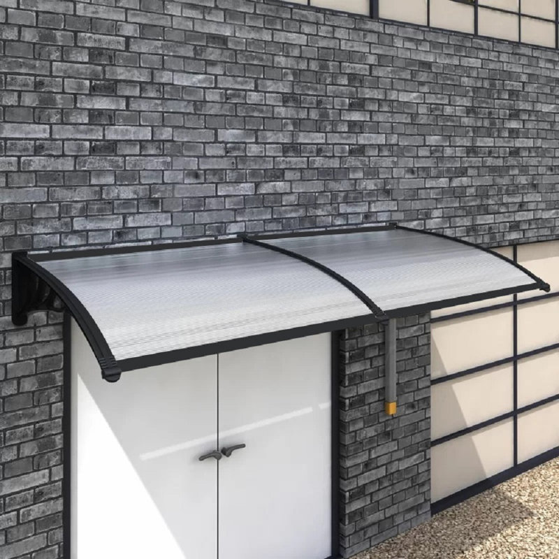 Dakota Fields 190cm W x 100cm D Plastic White Frame Cover Retractable Patio Awning
