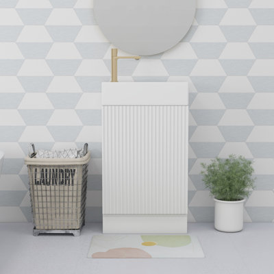 Mablean 18.6'' Single Bathroom Vanity with Ceramic Top