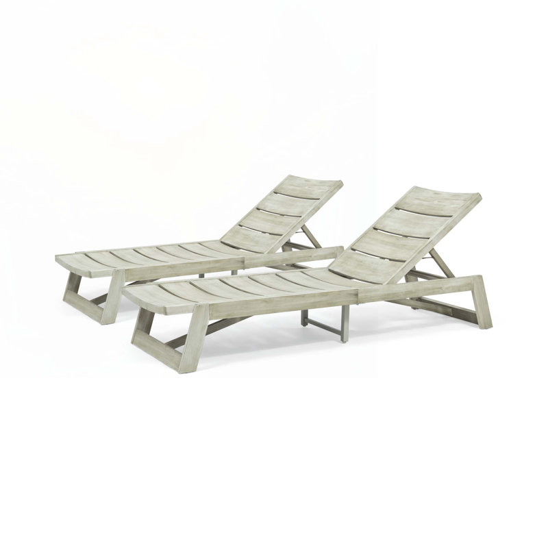 Ensemble de chaises longues d'extérieur en bois