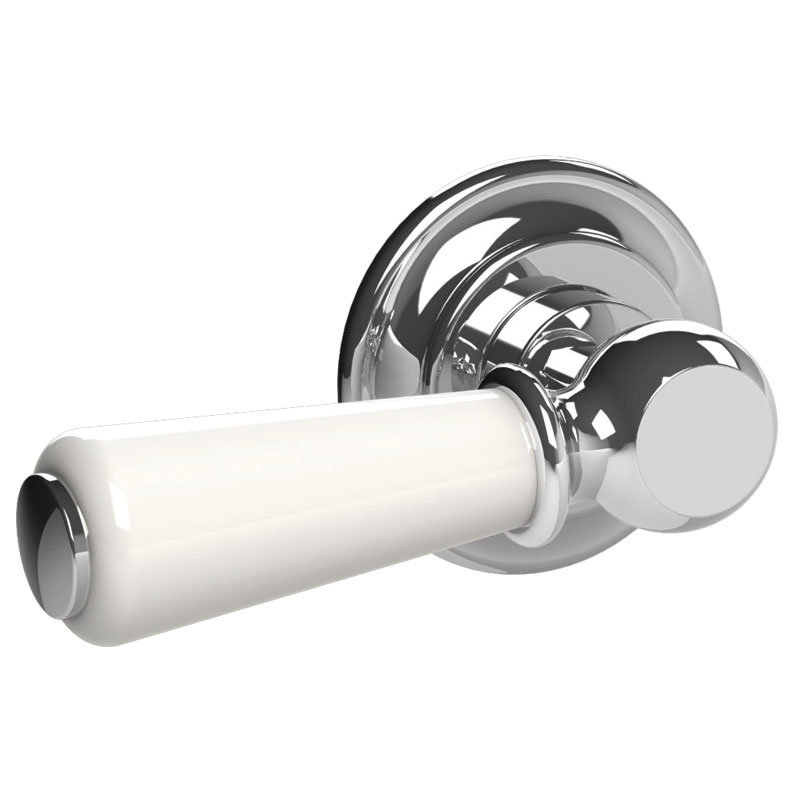 Poignée de réservoir Classic, Chrome poli/blanc