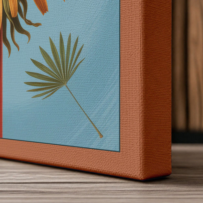 Dandelion Study Botanical - Wrapped Canvas, 30x20 - 76.2 x 50.8 cm, Terracotta Border
