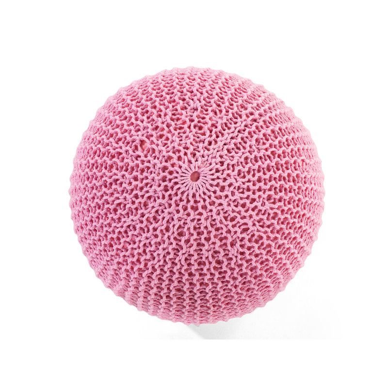 Arne 50cm Wide Round Pouf Ottoman, Pink